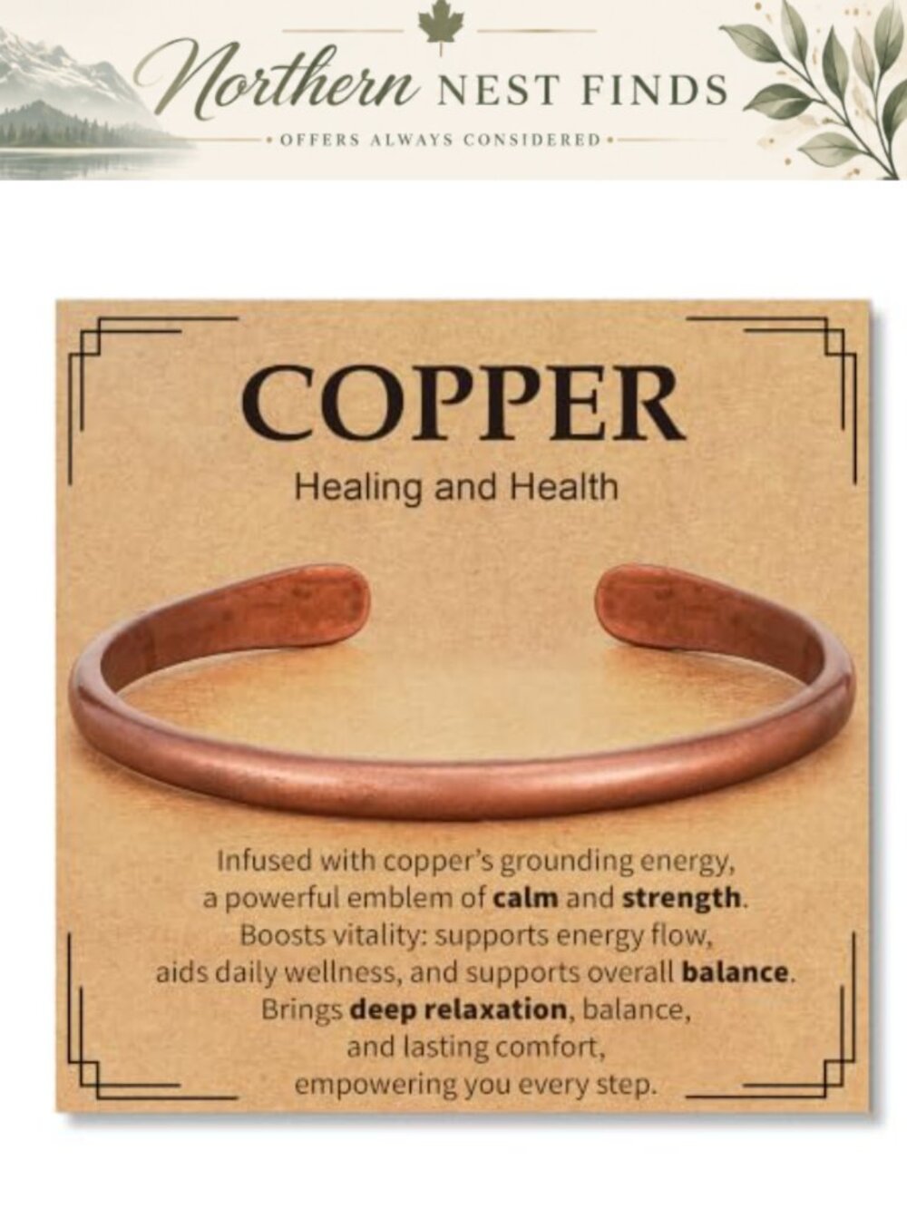 Pure Copper Cuff Bracelet Mens Womens Open Bangle Adjustable Gift Jewelry